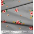 thumbnail image 2 of Soimoi Tissu en Poly Georgette Imprimé Feuilles et Roses au Mètre 42 Pouces de Large, 2 of 3