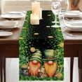 thumbnail image 3 of Table Runners 70 Inches Long Dress Scarves, St. Patrick's Day Farmhouse Coffee/Dining/Kitchen Table Decor, Holiday Table Runner, Green Lucky Shamrocks Harp Beer Black 13x70 Inch, 3 of 9