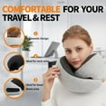 thumbnail image 2 of Travel Neck Pillow Airplane, Memory Foam Travel Pillows for Comfort on Sleeper Hold Compact and Ergonomic Design for Traveling Car Rides Home Road Trip Essentials for Adults and Kids (Grey), 2 of 4
