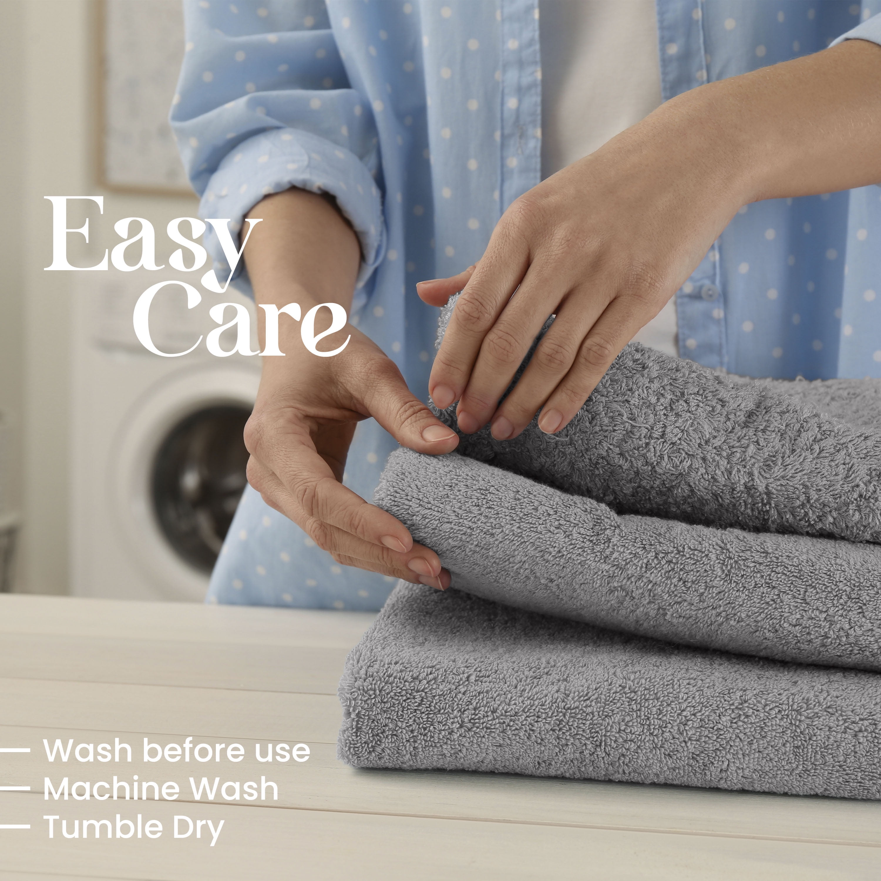 Utica 6-Piece Towel Set | 100% Cotton Soft & Absorbent Everyday Towels | Grey