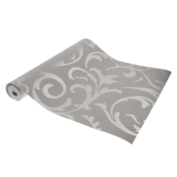 Rollo de Revestimientos de Papel de Pared No Tejido de Rayas de Estilo Moderno - Gris-plata Sunnimix Papel de pared no tejido