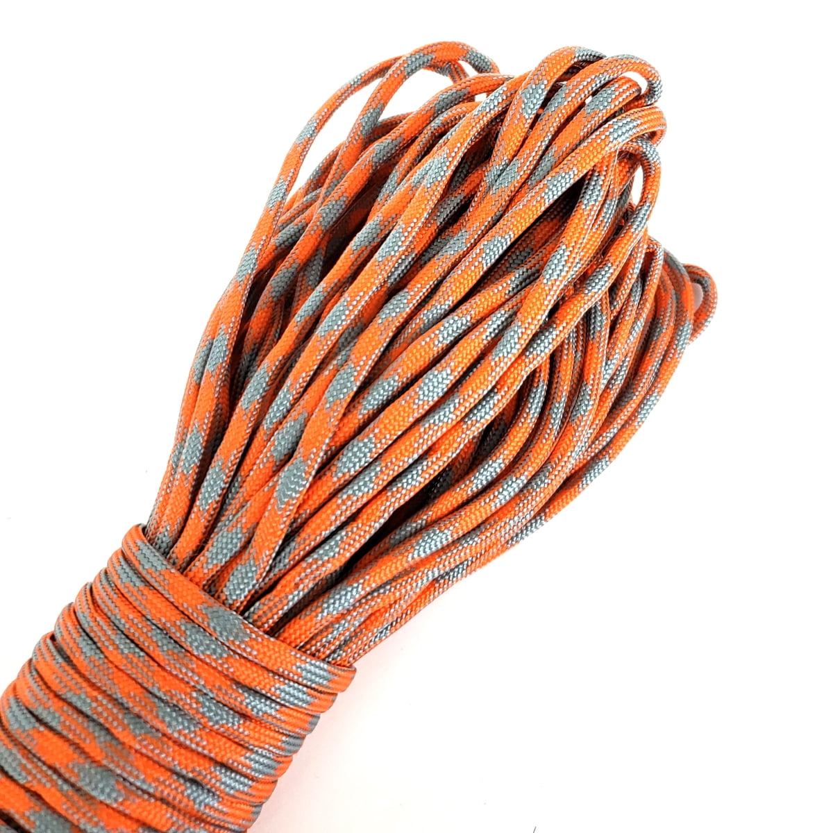 Sirius Survival 100ft Paracord Rope, 350lb Test, 4mm 7 Strand Core - Many  Color Options - Grey/Orange