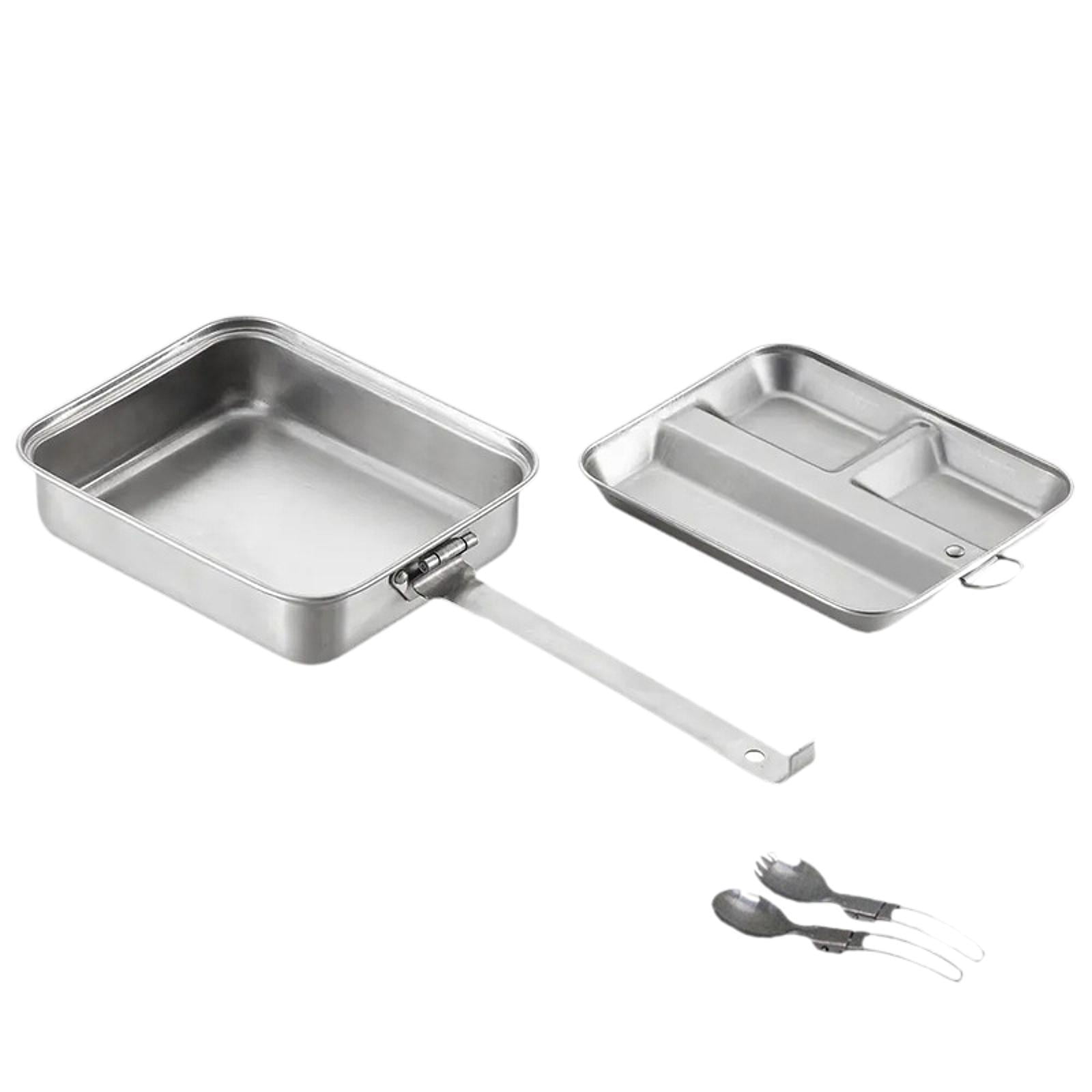 TISHITA Bento Box Stainless Steel Bento Box Double Layer Office Worker with Lock Lid Home Portable Box Camping Lunch Box