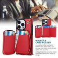 thumbnail image 2 of Dteck iPhone 14 Pro Wallet Case with Credit Card Holder Crossbody Strap Handbag RFID Blocking Wallet Zipper Purse Leather Case for Apple iPhone 14 Pro 6.1 inch 2022, Red, 2 of 9