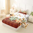 thumbnail image 2 of Manfei Watercolor Harvest Print Twin Sheets for Kids, Thanksgiving Pumpkin Sunflower Bedding, 3-Piece, 1 Flat Sheet, 1 Fitted Sheet and 1 Pillowcase, 2 of 6