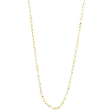 Brilliance Fine Jewelry 14 KT Yellow Gold Adjustable 16"-18" Unisex Cable Chain