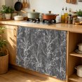 thumbnail image 5 of Dark Grey Botanical Cabinet Curtains 35"W x 35"L, Vintage Floral Plants Branch Sink Skirt for Bathroom Vanity Kitchen Self Adhesive, Dust-Proof Privacy Curtain for Shelves Closet Laundry Room Pantry, 5 of 9
