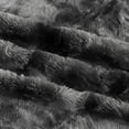 thumbnail image 5 of Double-Sided Faux Fur Throw Blanket - Plush Velvety Soft Material - Luxury Softness & Warmt Dark Gray 60 x 77 Inch, 5 of 8