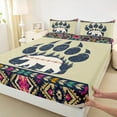 thumbnail image 3 of Feelyou Bohemian Bear Print Queen Sheet Sets, Tribal Western Aztec Flat Sheet, Vintage Mandala Theme Queen Fitted Sheet, Lightweight Room Decor, 4-Piece, 3 of 7