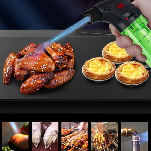 Clearance Torch Lighter, Butane Torch Lighter Refillable, Kitchen Lighter for Creme Brulee with Safety Lock & Adjustable Flame Food Torch (Butane Gas not Included)
