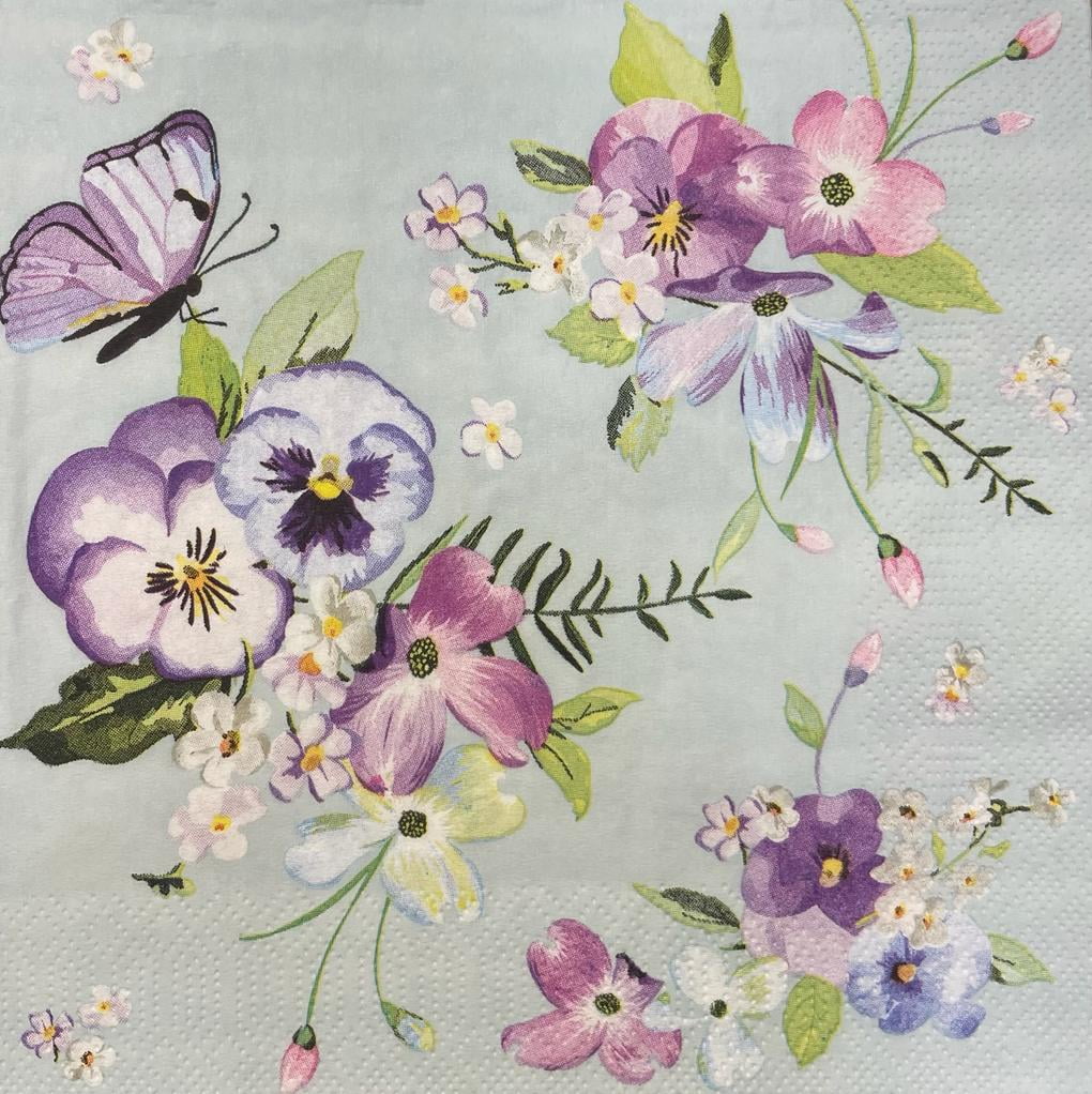 Keep Unique Pansy Flowers Decoupage Paper Napkins, Luncheon Decorative