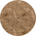 thumbnail image 1 of Ahgly Tapis Rond Lavable en Machine Intérieur Transitionnel Brun Selle, 7 Pieds Rond, 1 of 7