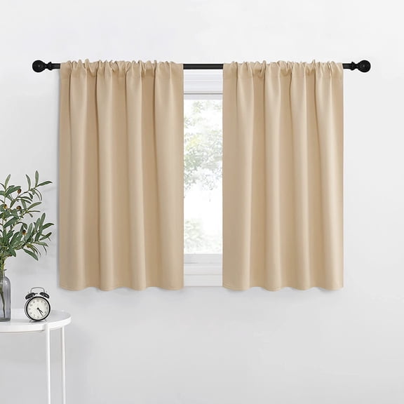Biscotti Beige Blackout Curtains for Window 42" w x 36" L 2 Panels