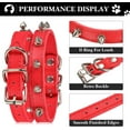 thumbnail image 4 of 4 Pieces Spiked Studded Cat Collar Artificial Leather Pet Collars Adjustable Studded Cat Collar with Spikes for Small Dogs Puppy (Black, Blue, Red, Pink), 4 of 7