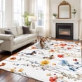 thumbnail image 3 of Elegant Spring Floral Large Area Rugs for Bedroom Living Room, Soft Non Slip Carpet Bedside Rug, Watercolor Botanical Butterfly Rectangle Floor Cover Kitchen Accent Rug 8'x10' for Dining Room/Office, 3 of 9