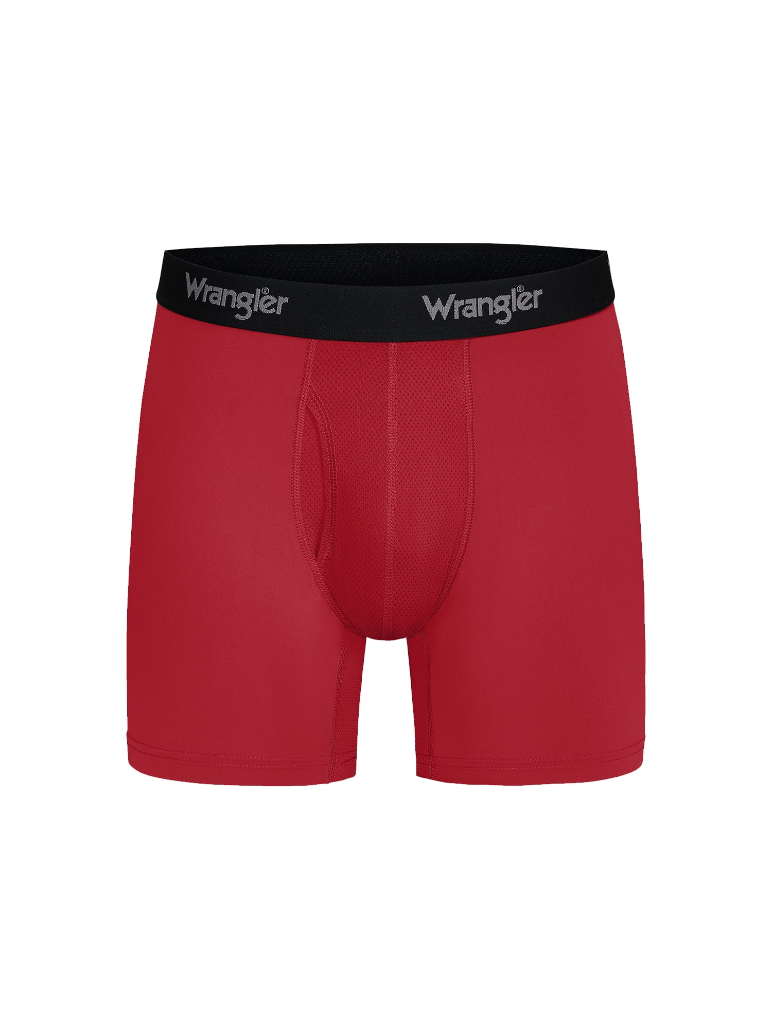 Wrangler Cool Carpenter 6" Boxer Briefs Men's Underwear, 3XL, Black/Charcoal/Salsa, 3-Pack