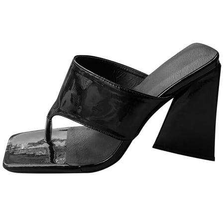

nsendm Slippers Women Summer Outdoor Casual Shoes Chunky Thicksoled Breathable Sandals Comfy House Slippers for Women Shoes Black 7.5