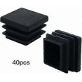 thumbnail image 2 of 40 pieces square plastic plugs 20mm x 20mm black square tube plugs square tube inserts plastic end caps for furniture legs., 2 of 4