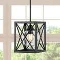 thumbnail image 4 of JONATHAN Y Amara 8" 1-Light Industrial Farmhouse Iron/Glass LED Pendant, Oil Rubbed Bronze, 4 of 9