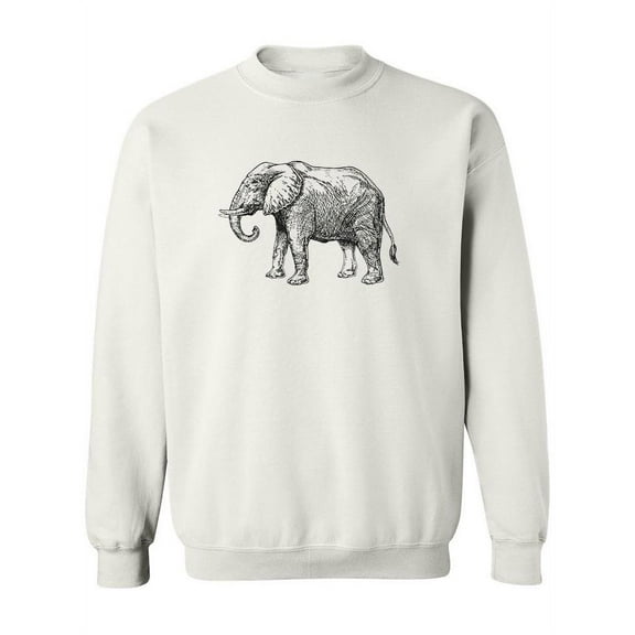 Elephant Drawing Sweatshirt Women -Image by Shutterstock, Female Small