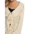 thumbnail image 5 of Simply Couture Women's Knitted Lace Ruffle Bell Sleeve Solid Long Cardigan, 5 of 6