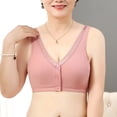 thumbnail image 6 of NIEWTR Women's Front Closure Posture Bra Full Coverage Back Support Everyday | Wireless, Comfy, Unpadded Cup, Plus Size, Unlined(Pink,46), 6 of 9