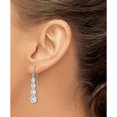 thumbnail image 4 of Sterling Silver Rhodium-Plated Drop Cz Wave Dangle Earrings (37.4 X 6.97) Made In Thailand qe15700, 4 of 6