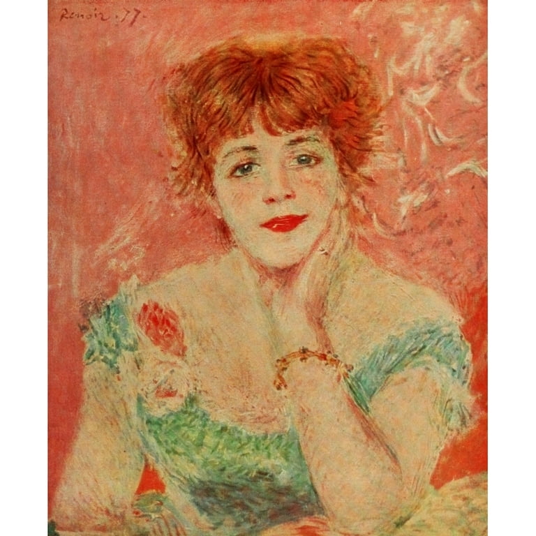 Renoir、PORTRAIT DE JEANNE SAMARY、希少画集画 Portrait of Jeanne Samary 1877 Poster Print by Pierre
