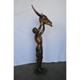 thumbnail image 5 of Nifao Indian Man Holds a Buffalo Skull Bronze Statue – Outdoor Garden Decor Sculpture, 29"L x 23"W x 72"H, 5 of 11