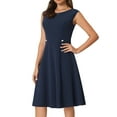 thumbnail image 4 of INSPIRE CHIC Women's Sleeveless Dresses Elegant Round Neck Office A-Line Dress, 4 of 6