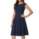 thumbnail image 4 of Vestidos sin mangas elegantes para mujeres INSPIRE CHIC, vestido de oficina en línea A con cuello redondo, color azul marino, 4 of 6