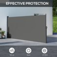 thumbnail image 4 of Outsunny 13' x 5' Retractable Side Awning, Garden Privacy Screen, Dark Grey, 4 of 9
