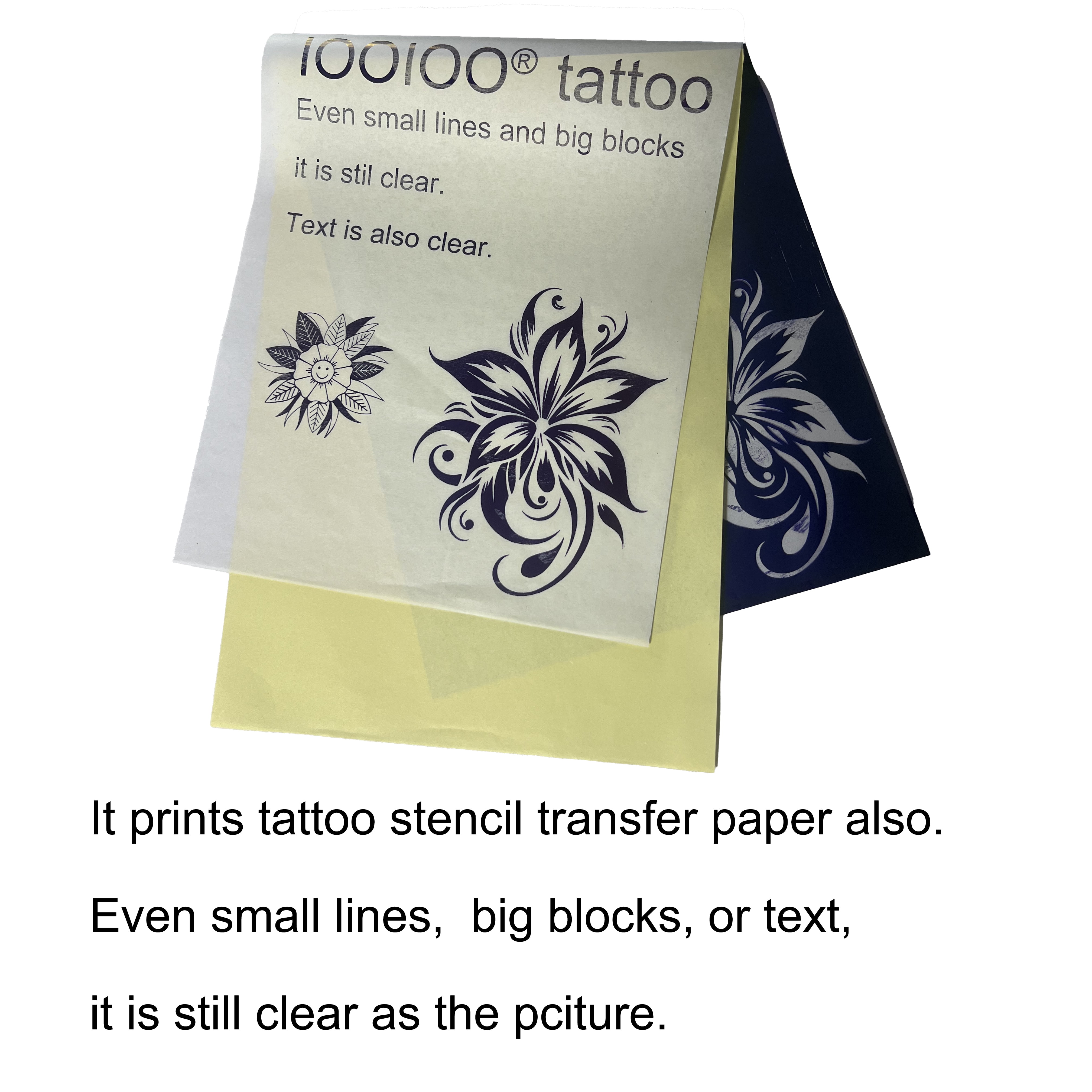 IOOIOO Portable Printer for Tattoo Stencil Transfer Paper, and for 8.5" x 11" Letter Rolled/Folded inkless Thermal Paper