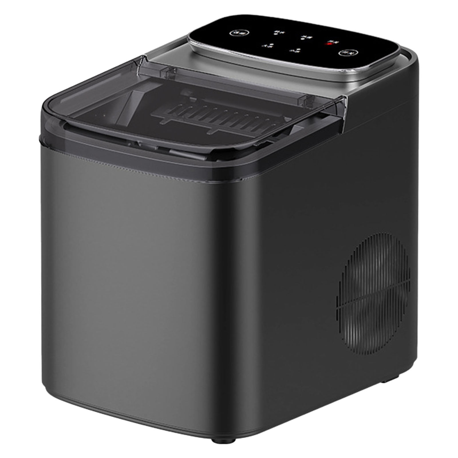 LANBB Countertop Ice Maker, Self-Cleaning Portable Ice Make Machine with Handle and Ice Scoop, Ice Cubes, 9Pcs/6Min 26Lbs/24H for Home/Office/Bar/Party (Black)
