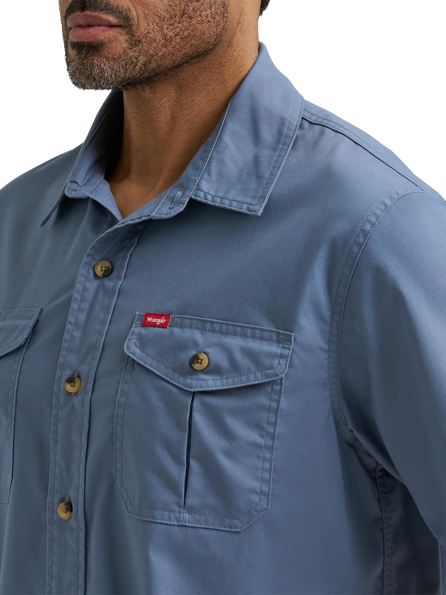 Wrangler® Men's Relaxed Stretch Short Sleeve Shirt, Sizes S-5XL