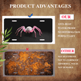 thumbnail image 5 of 1 Pcs Durable License Plate Covers & Frames, Pink Spider For Decorative Front, Waterproof For Decoration Aluminum License Plate Covers & Frames Cover For Men Women, 12" X 6", 5 of 6