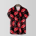 thumbnail image 2 of Wyzesi Chemises de la Saint-Valentin pour Hommes Impression Numérique 3D Mode Chemise à Manches Courtes Col Rabattu Grande Taille, 2 of 4