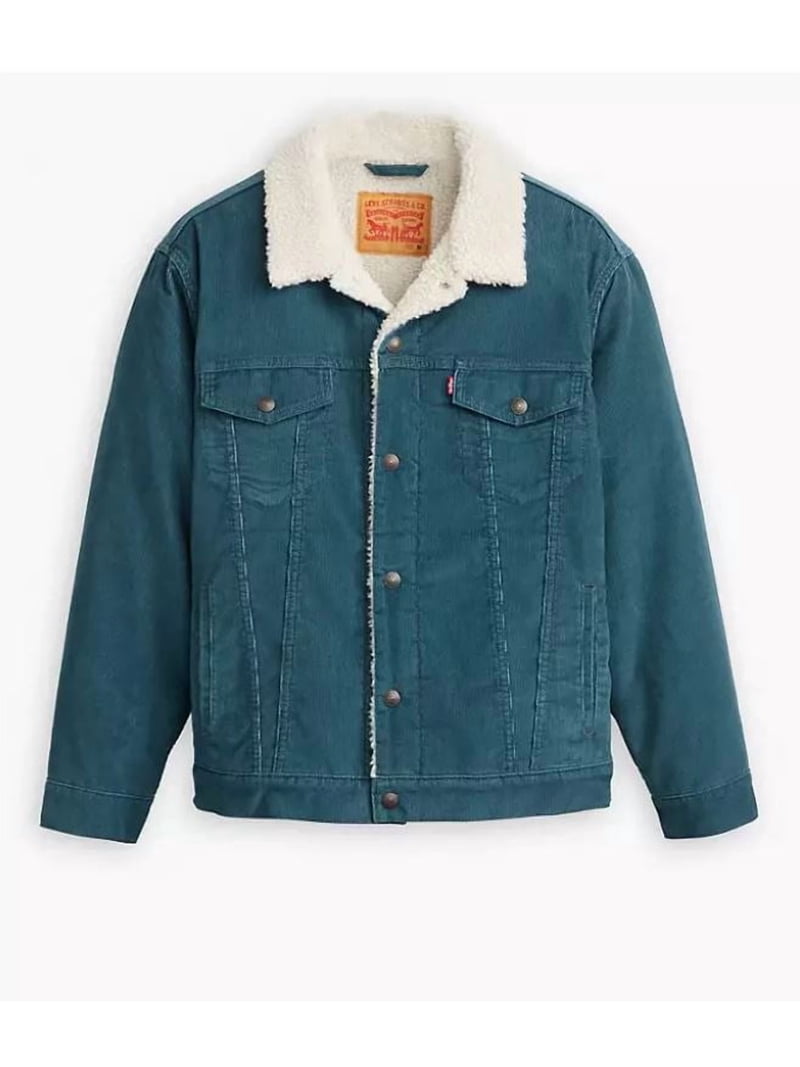 Levi's Men's Corduroy Sherpa Lined Trucker Jacket Medium Blue US