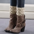 thumbnail image 4 of Womens Boot Socks Winter Warm Crochet Knitted Boot Cuffs Topper Socks Short Leg Warmers Gifts, 4 of 5