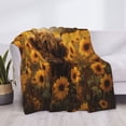 thumbnail image 3 of Fotbe Cute Cow Sunflower Field Manta de Franela con Estampado, Manta Ultrasuave para Cama, Sofá, Auto, Hipoalergénica y Antibolitas-60"x50", 3 of 6