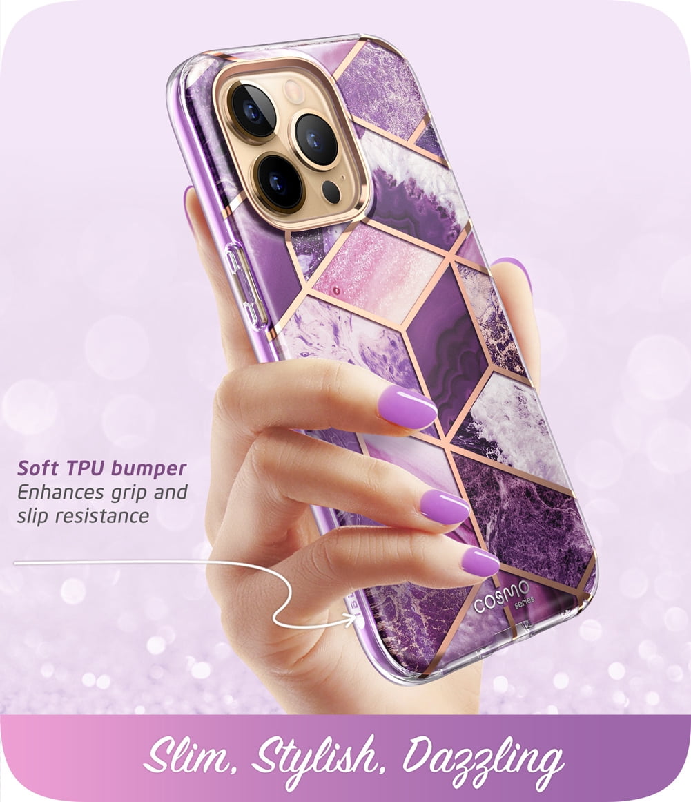 i-Blason Cosmo Series iPhone 13 Pro Max Case 6.7 inch (2021 Release), Slim Full-Body Stylish Protective Case for iPhone 13 Pro Max with Built-in Screen Protector (Ameth)