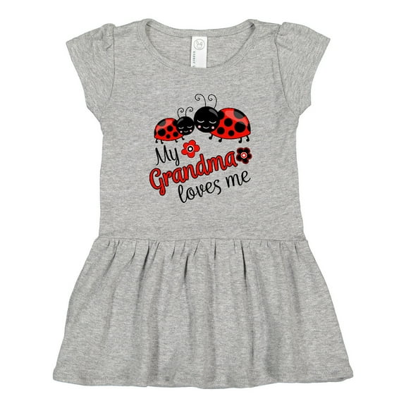Inktastic My Grandma Loves Me with Cute Ladybugs Girls Toddler Dress