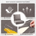 thumbnail image 6 of Bellefurn Outdoor Deep Seat Cushion 24 X 24 X 6 inch for Patio Furniture,Outdoor Chair Cushions Waterproof & Fade Resistant Patio Furniture Cushions for Wicker Chair, Sofa, Couch, 6 of 11