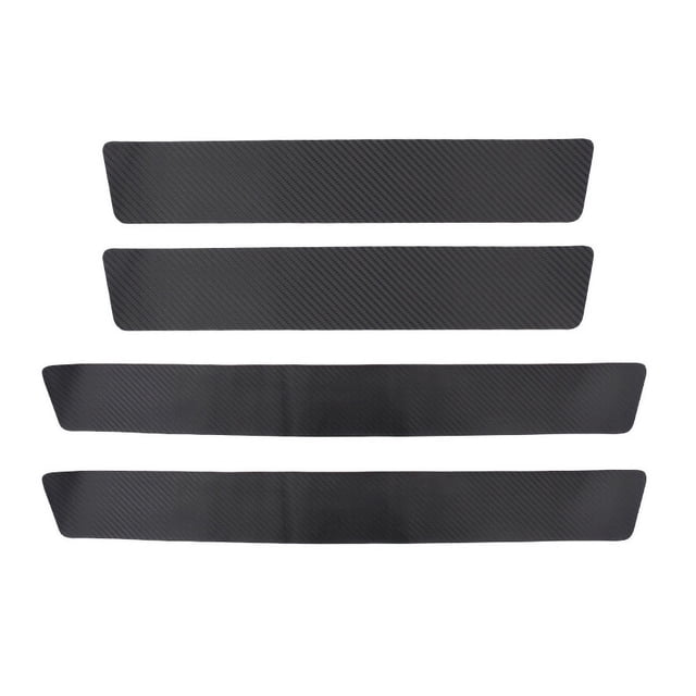 Pegatina protectora antipisoteo para barra de umbral de coche, pedal de cuero con grano de fibra de carbono, pegatina decorativa antiarañazos para maletero