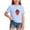 Sky Blue*, variant on Girls T-Shirts Casual Tops Strawberry Print Lace Trim Short Sleeve Crew Neck Everyday Wear Comfortable Breathable Beach Vacation Tees