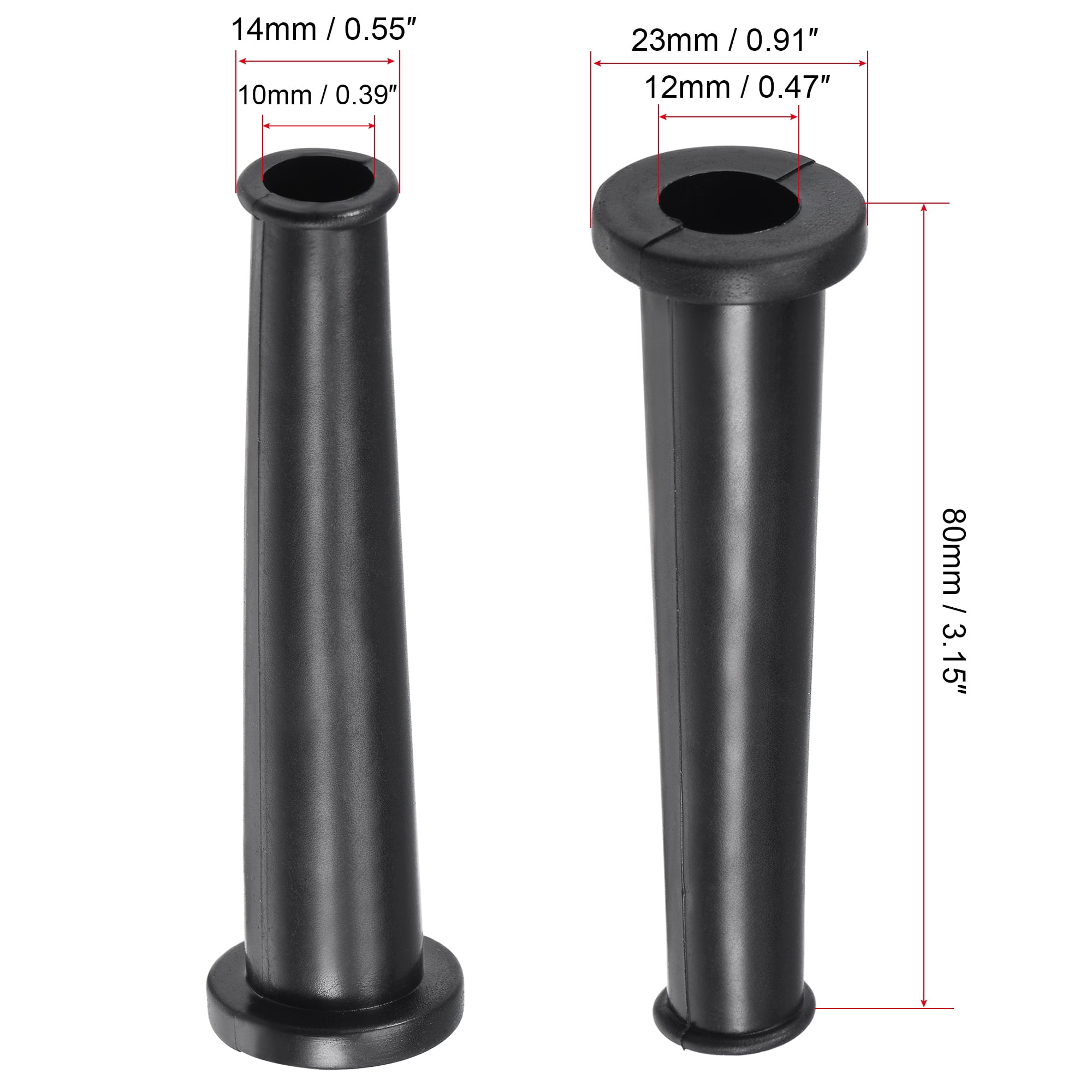 Unique Bargains Cord Boot Protector Cable Sleeve Rubber Black 3.15"