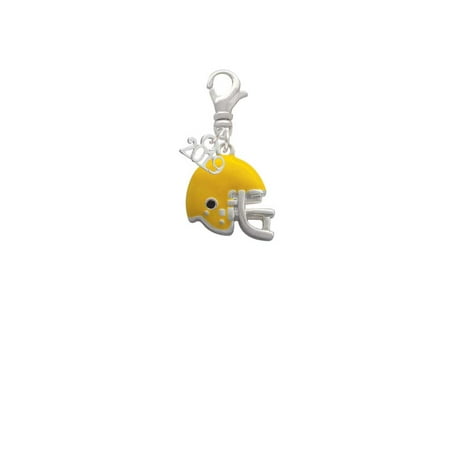 Silvertone Small Yellow Football Helmet - 2019 Clip on (Best Football Helmet 2019)