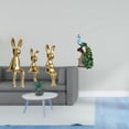 thumbnail image 2 of Colección de figuras de animales de la familia de conejos y pavos reales para decorar elegantes , escritorios, vitrinas, estanterías, hogares y o, 2 of 8