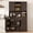 Dark Brown, variant on Aiho 68" Kitchen Pantry Storage Cabinet with Doors & Shelves, Modern Buffet Cabinet with Microwave Stand, Tall Hutch Cabinet for Kitchen, Dining Room - Gray