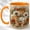 Orange, variant on Floral Pumpkin Coffee Mug, Leopard Bow Mug, Ceramic 11 oz